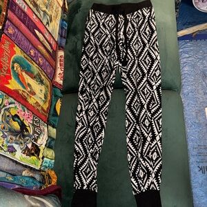 Black and White Geometric Kids Pants